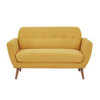 GIA Mid Century Sofa, Love Seat, Yellow Linen