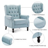 Artechworks Winged Fabric Modern Accent Chair Tufted Arm Club Chair Linen Single Sofa with Wooden Legs Comfy Upholstered for Reading Living Room Bedroom Office,Light Blue Artechworks Winged Fabric Modern Accent Chair Tufted Arm Club Chair Linen Single Sofa with Wooden Legs Comfy Upholstered for Reading Living Room Bedroom Office,Light Blue