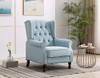Artechworks Winged Fabric Modern Accent Chair Tufted Arm Club Chair Linen Single Sofa with Wooden Legs Comfy Upholstered for Reading Living Room Bedroom Office,Light Blue Artechworks Winged Fabric Modern Accent Chair Tufted Arm Club Chair Linen Single Sofa with Wooden Legs Comfy Upholstered for Reading Living Room Bedroom Office,Light Blue