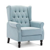 Artechworks Winged Fabric Modern Accent Chair Tufted Arm Club Chair Linen Single Sofa with Wooden Legs Comfy Upholstered for Reading Living Room Bedroom Office,Light Blue Artechworks Winged Fabric Modern Accent Chair Tufted Arm Club Chair Linen Single Sofa with Wooden Legs Comfy Upholstered for Reading Living Room Bedroom Office,Light Blue