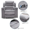 ANJ Recliner Chair with Pullable Cup Holders, Soft Microfiber Plush Modern Reclining Chair for Living Room Single Sofa Home Theater Seating (Light Grey)