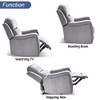 ANJ Recliner Chair with Pullable Cup Holders, Soft Microfiber Plush Modern Reclining Chair for Living Room Single Sofa Home Theater Seating (Light Grey)