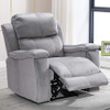 ANJ Recliner Chair with Pullable Cup Holders, Soft Microfiber Plush Modern Reclining Chair for Living Room Single Sofa Home Theater Seating (Light Grey)