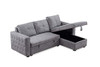 Merax Sleeper Sectional Sofa Contemporary Corner Sectional with Pull-Out Sleeper and Chaise,3 Seat Sectional Sofa with Storage, Dark Gray