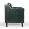 Modern Accent Chair Set of 2 with Arms Single Couch Sofa with Faux Leather for Living Room Office Mid Century Upholstered Armchair Set with Solid Wood Legs (2, Green)