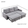 Merax 82" Reversible Sleeper Sectional Sofa Couch with Pull-Out Sleeper, Grey Corner Sofa Bed with Ottoman/Storage