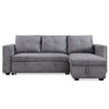 Reversible Sleeper Sectional Sofa -91" Reversible Sleeper Sectional Sofa Nailhead with Storage for Living Room Futon Sofa Bed Couches