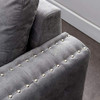 Reversible Sleeper Sectional Sofa -91" Reversible Sleeper Sectional Sofa Nailhead with Storage for Living Room Futon Sofa Bed Couches