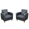 Modern Accent Chairs Set of 2 Fabric Armrest Chair Mid-Century Single Sofa Couch for Bedroom Living Reading Room (Grey Set) Modern Accent Chairs Set of 2 Fabric Armrest Chair Mid-Century Single Sofa Couch for Bedroom Living Reading Room (Grey Set)