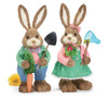 19" SPRING GARDENING SISAL BUNNY COUPLE