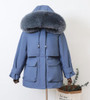 Large Natural Raccoon Fox Fur Hooded Winter Down Coat Women 90% White Duck Down Jacket Thick Warm Parkas Female Outerwear