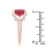 Charlene 6.2ct Ruby CZ Rose Gold Classic Statement Ring