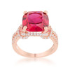 Charlene 6.2ct Ruby CZ Rose Gold Classic Statement Ring
