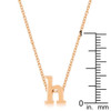 Rose Gold Finish Initial H Pendant