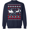 Reindeer Ugly Christmas Sweater Santa Sleigh