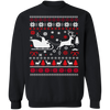 Reindeer Ugly Christmas Sweater Santa Sleigh