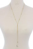 Moon Circle Rhinestone Y Shape Necklace