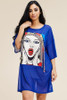 Short Sleeve Mesh Tunic Dress With Patch On The Front