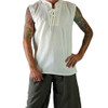 Blanca Fashion Casual Men Lace Up Bandage All-match Stand-up Collar Vest Loose Sleeveless Top