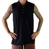 Blanca Fashion Casual Men Lace Up Bandage All-match Stand-up Collar Vest Loose Sleeveless Top