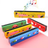 Double Row 16 Hole Harmonica Musical Instruments Children's Wooden Painted