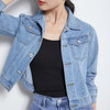 Jeans Jacket and Coats for Women Autumn Candy Colour Casual Short Denim Jacket