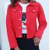 Jeans Jacket and Coats for Women Autumn Candy Colour Casual Short Denim Jacket