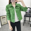 Jeans Jacket and Coats for Women Autumn Candy Colour Casual Short Denim Jacket