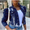 Autumn Women Sexy Ripped Denim Jackets 2020 Vintage Casual Short Jean Jacket Puff Sleeve Winter Female Coat Streetwear Plus Size