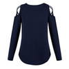 Round Neck Strapless Shoulder Cross Long Sleeve T-Shirt
