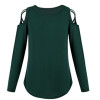 Round Neck Strapless Shoulder Cross Long Sleeve T-Shirt