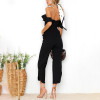 Maternity Strapless Ruffled Collar Jumpsuits