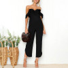 Maternity Strapless Ruffled Collar Jumpsuits