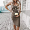 Maternity Casual Printing O-Neck Sleeveless Knee-Length Dress