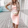 Maternity Casual Printing O-Neck Sleeveless Knee-Length Dress