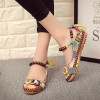 Vintage ethnic embroidery sandals