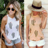Cactus Print Strap Tank Tee