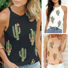 Cactus Print Strap Tank Tee