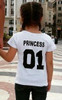 Print King Queen07 Parent-Child Cotton Short Sleeved T-shirt