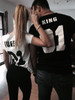 Print King Queen07 Parent-Child Cotton Short Sleeved T-shirt
