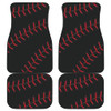 Black Baseball Front And Back Car Mats (Set Of 4)