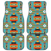 Seven Tribes Teal Front And Back Car Mats (Set Of 4)