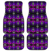 Black Fire Pink and Purple Front And Back Car Mats (Set Of 4)