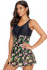 Floral Print Lace Skirted One-piece Swimsuit
