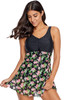 Floral Print Lace Skirted One-piece Swimsuit