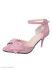 Plain Stiletto High Heeled Velvet Ankle Strap Point Toe Date Office Pumps