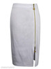 Plain Zips Slit Pencil Midi Skirt