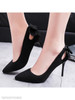 Plain Stiletto High Heeled Velvet Point Toe Date Office Pumps