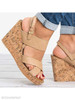 Plain High Heeled Ankle Strap Peep Toe Casual Date Wedge Sandals