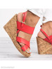 Plain High Heeled Ankle Strap Peep Toe Casual Date Wedge Sandals